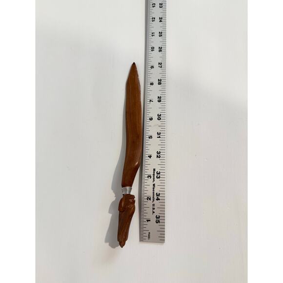 Vintage Hand Carved Tribal African Warrior Wooden Knife Dagger Letter Opener 9.5 - Picture 5 of 6